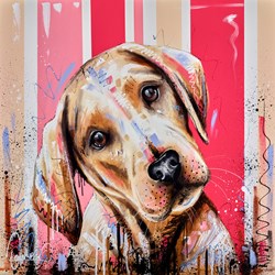 Golden by Samantha Ellis - Original Painting on Box Canvas sized 30x30 inches. Available from Whitewall Galleries